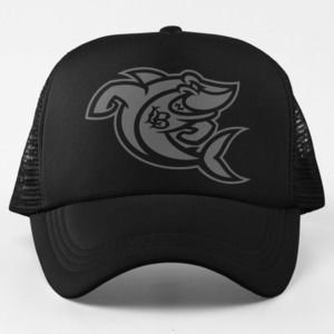 NEW Long Beach State Shark Mascot Tonal Blackout Foam Trucker Mesh Snapback Hat